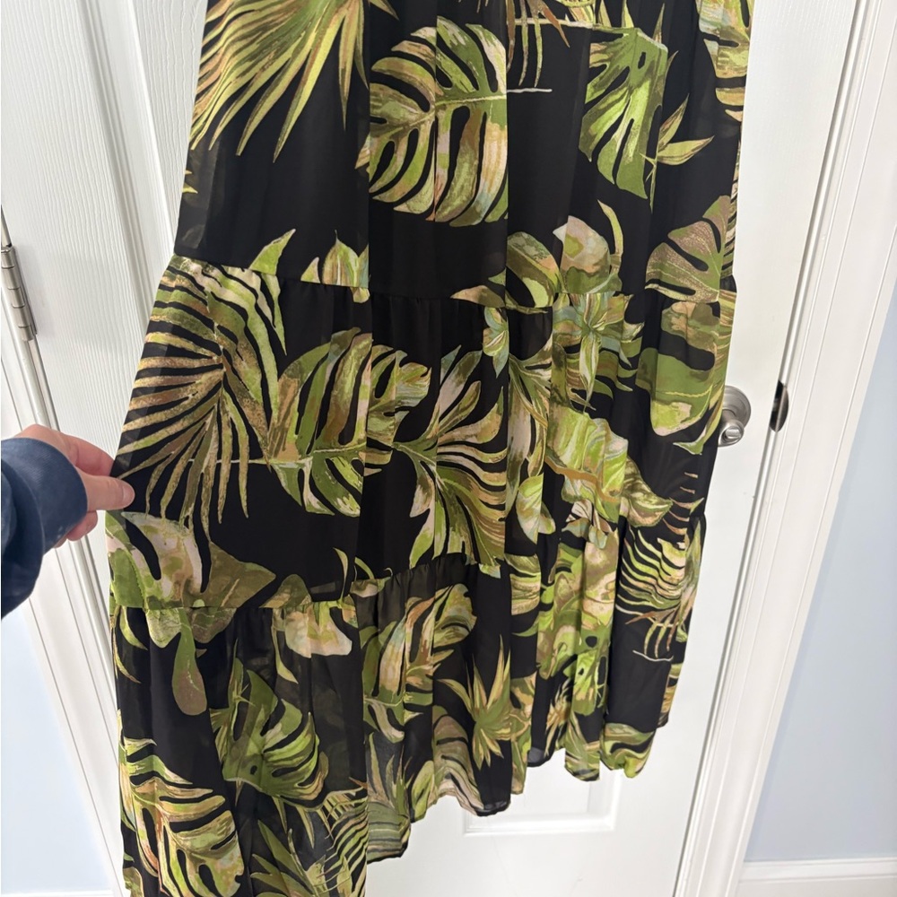 Baltic Born Encinitas Black and Green palm maxi  Dress large - Picture 9 of 13